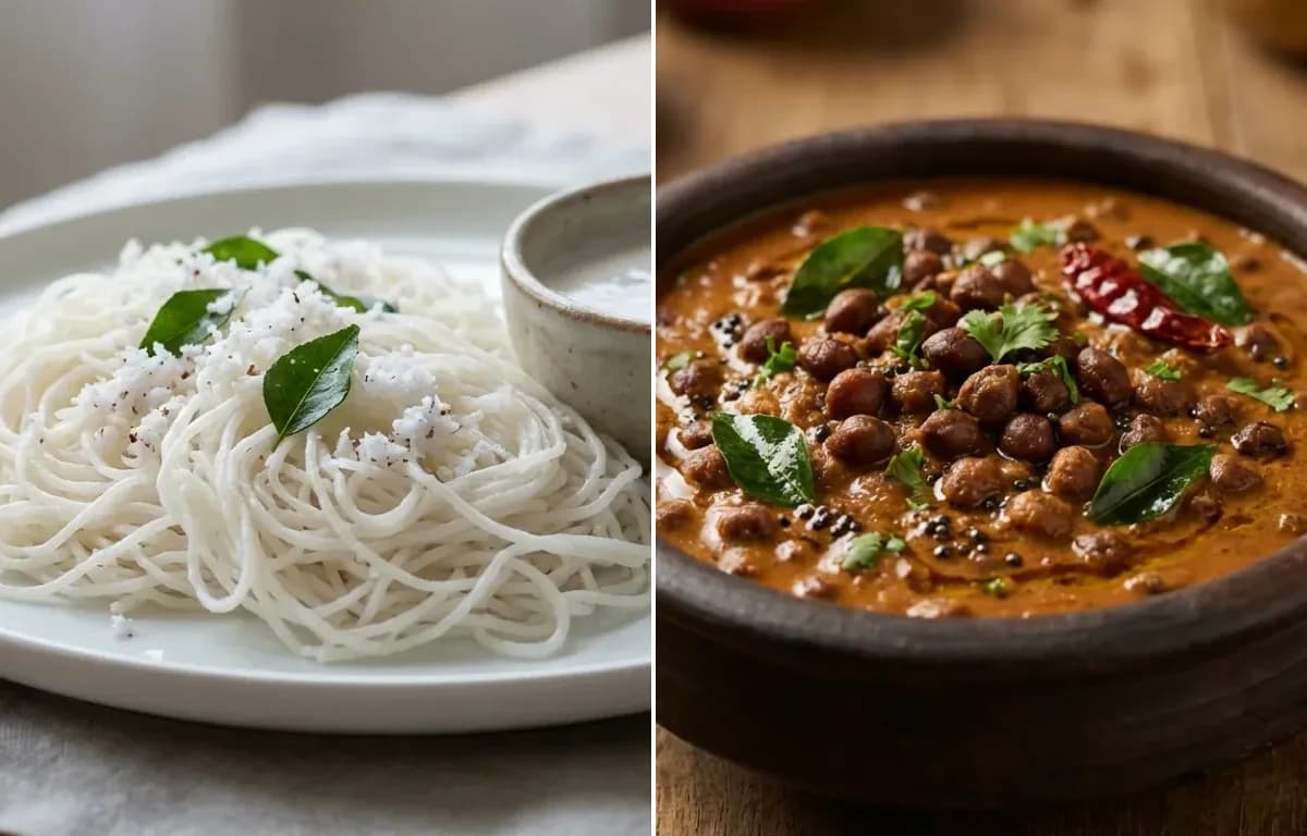Idiyappam with Kerala Kadala Curry