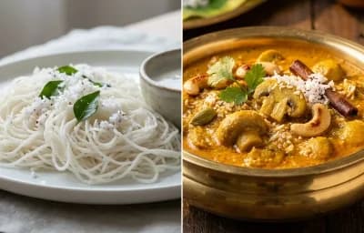 Idiyappam with Mushroom Kurma