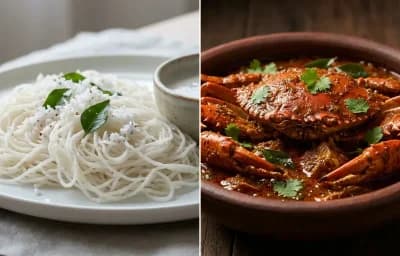 Idiyappam with Nandu Masala
