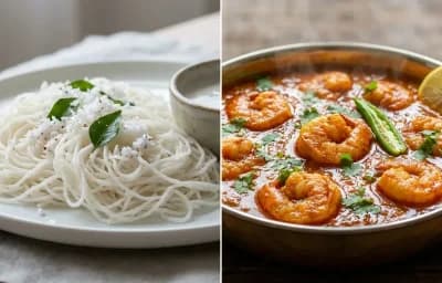 Idiyappam with Prawn Masala Curry