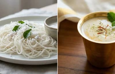 Idiyappam with Sweet Coconut Milk