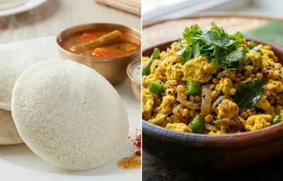 Idli with Muttai Poriyal