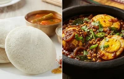 Idli with Muttai Thokku