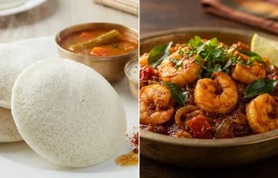 Idli with Prawn Thokku