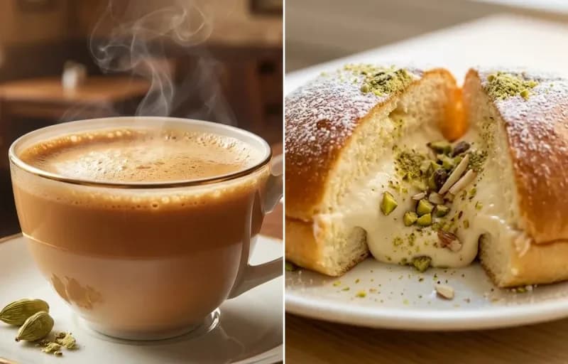 Irani Chai with Malai Bun