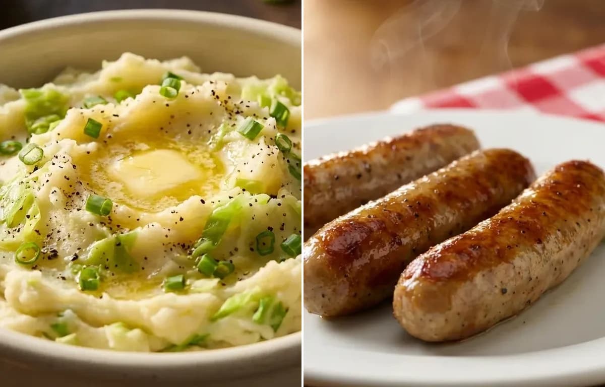 Irish-American Colcannon with Pan-Fried Sausages
