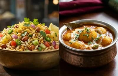 Jhal Muri with Dum Aloo