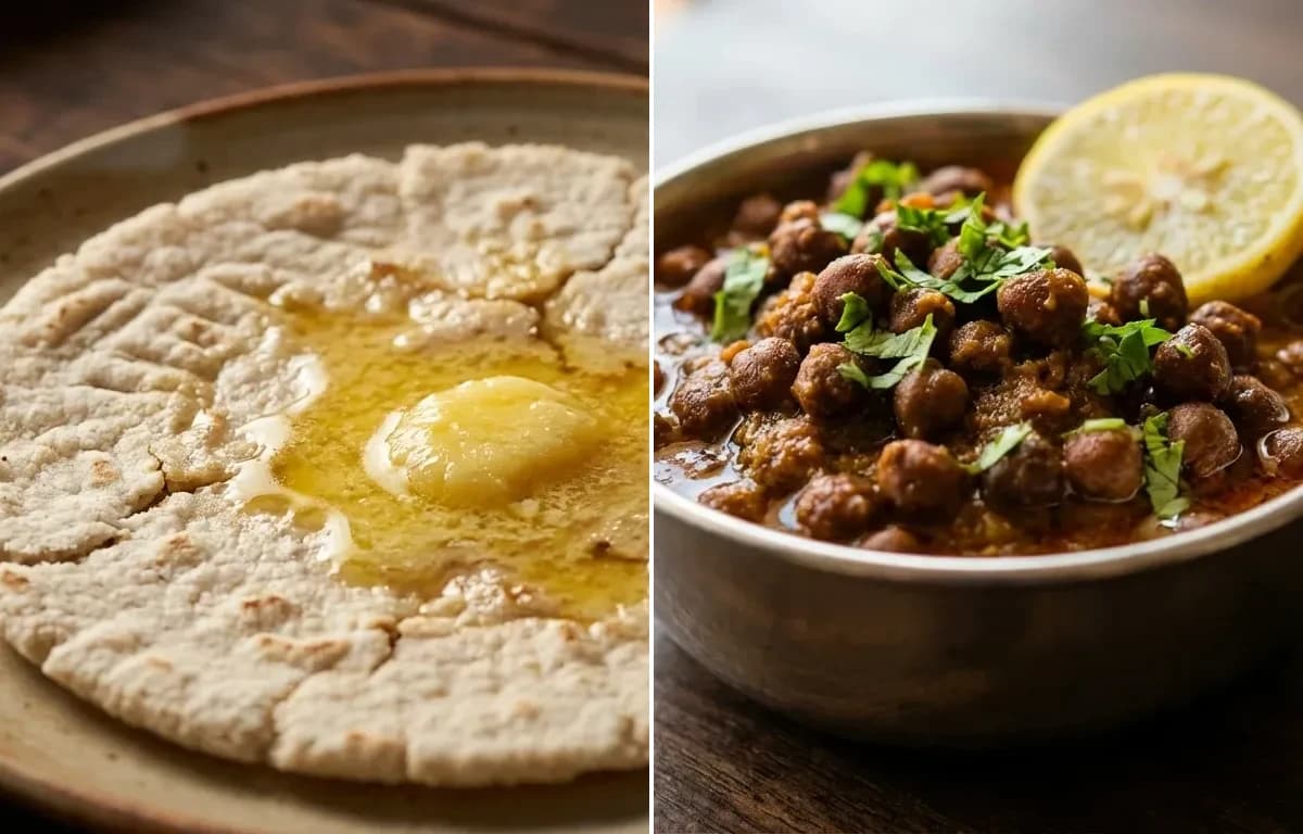 Jowar Bhakri with Kala Chana Shaak