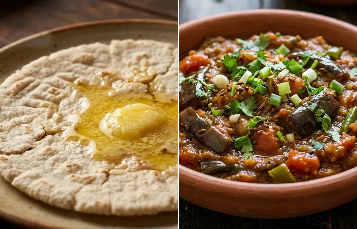 Jowar Bhakri with Ringan no Olo