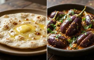 Jowar Roti with Bagara Baingan