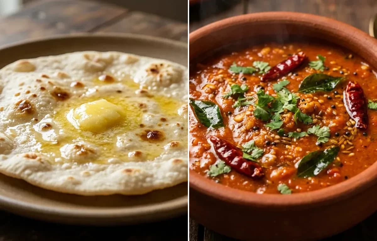 Jowar Roti with Tamate ka Kut