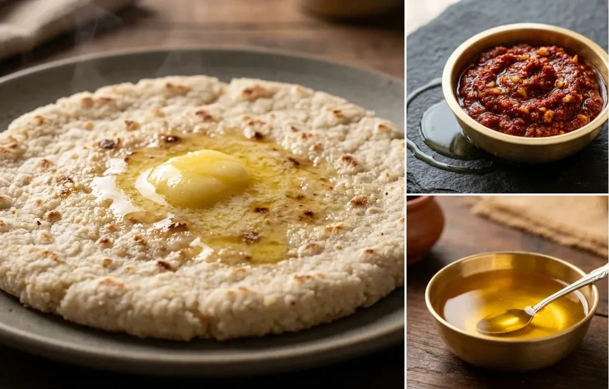 Juwar no Rotlo, Lasan ni Chutney and Ghee