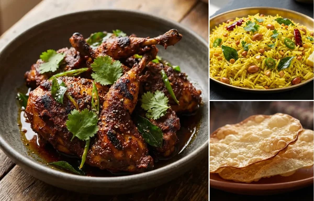 Kaadai Roast, Lemon Rice and Papadam