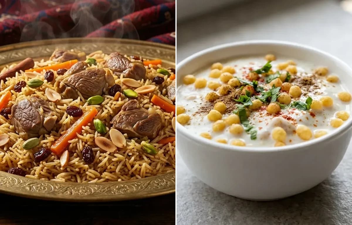 Kabuli Pulao with Boondi Raita