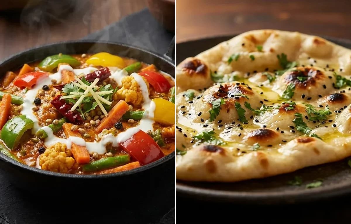 Kadai Vegetable with Naan