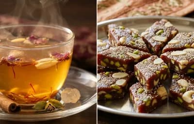 Kahwa with Anjeer Barfi