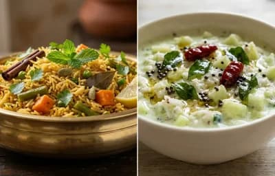 Kaikari Biryani with Cucumber Pachadi