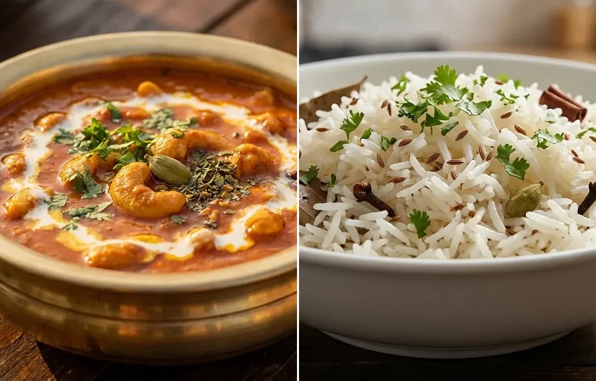 Kaju Masala with Jeera Rice