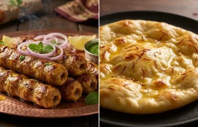 Kakori Kebab with Saffron Sheermal