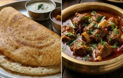 Kal Dosa with Mutton Kuzhambu