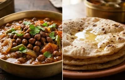 Kala Chana Curry with Roti