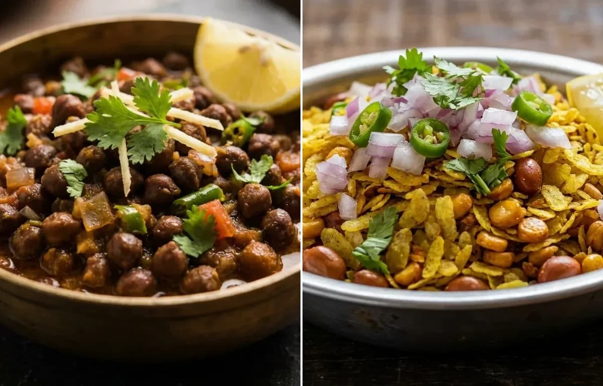 Kala Chana Ghugni with Chura Bhuja