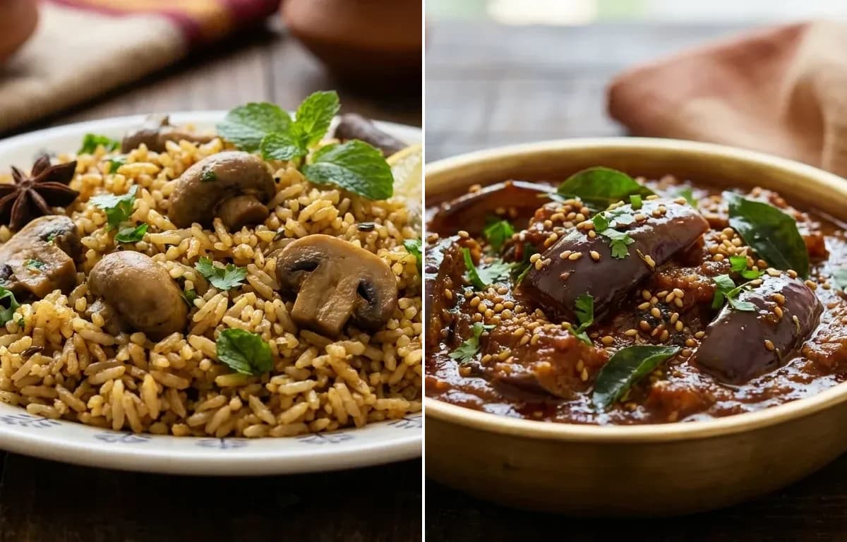 Kalan Biryani with Brinjal Gravy