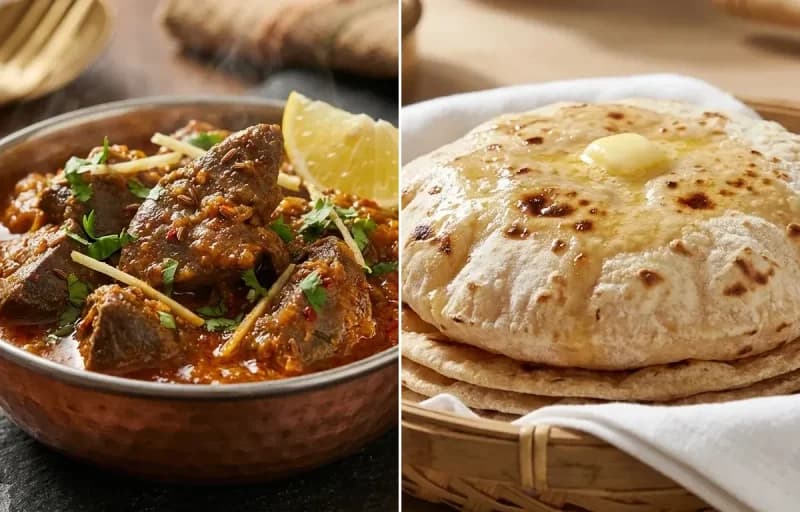 Kaleji Masala with Tawa Roti