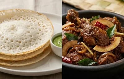Kallappam with Kerala Duck Roast