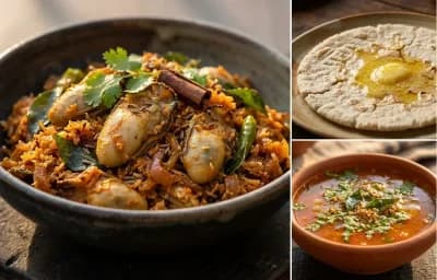 Kalwa Sukke with Jowar Bhakri and Tomato Saar