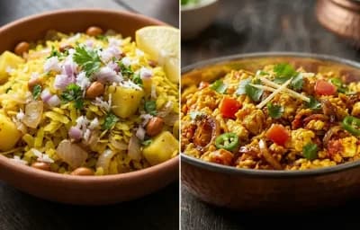 Kanda Poha with Anda Bhurji