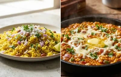 Kanda Poha with Anda Ghotala