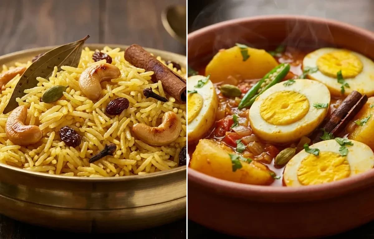 Kanika Pulao with Anda Aloo Jhol