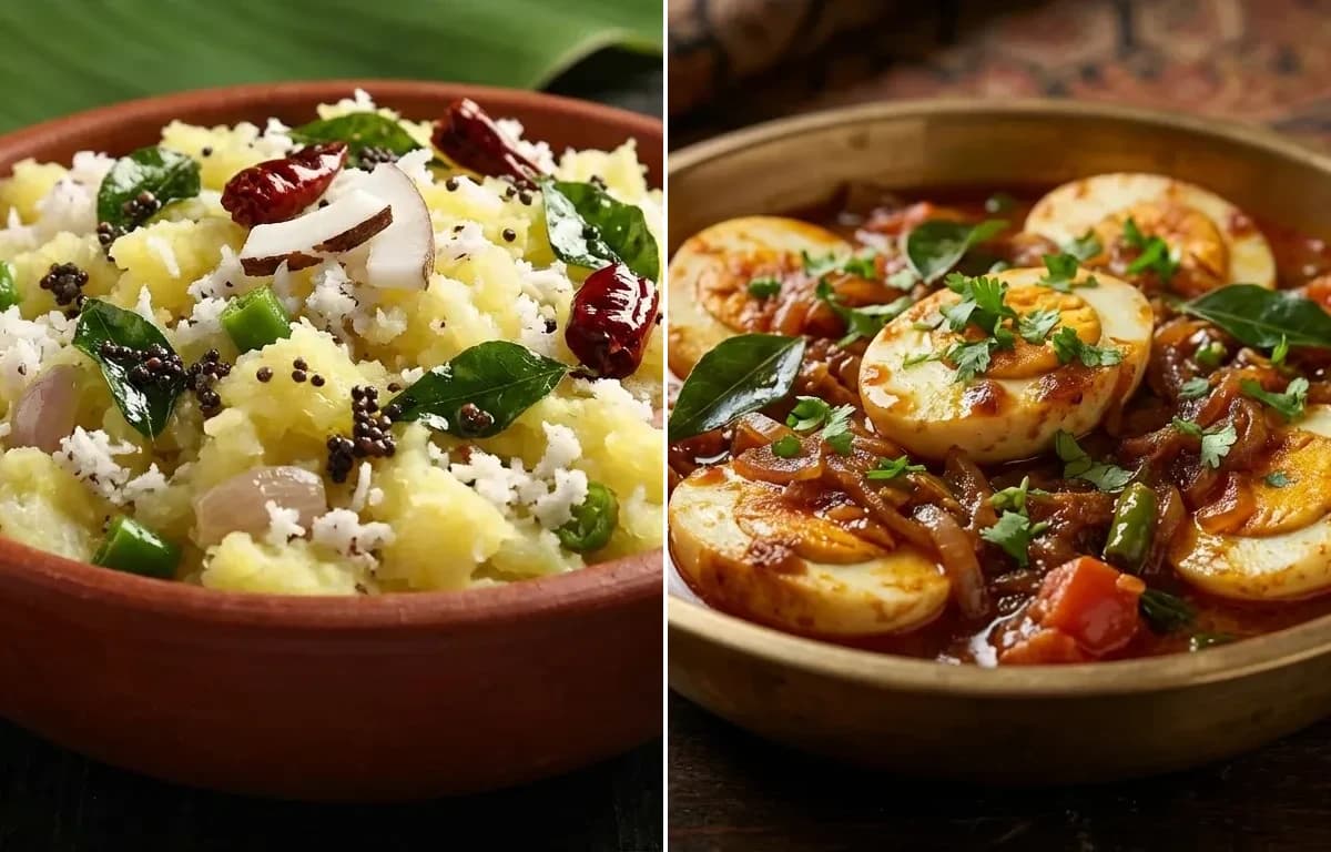 Kappa Puzhukku with Kerala Egg Roast