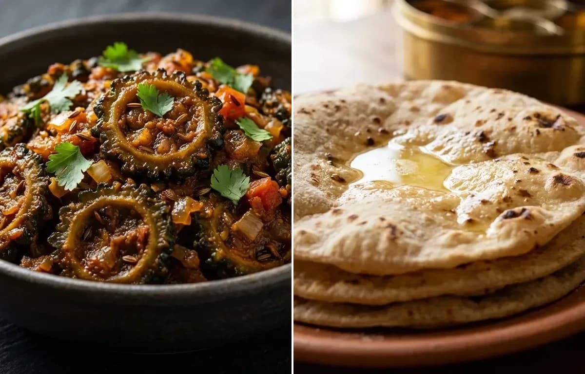 Karela Masala with Roti