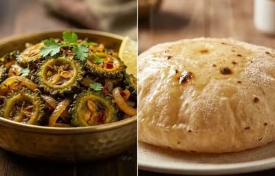 Karele ki Sabzi with Phulka