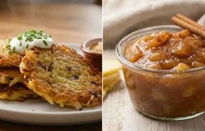 Kartoffelpuffer with Cinnamon Applesauce