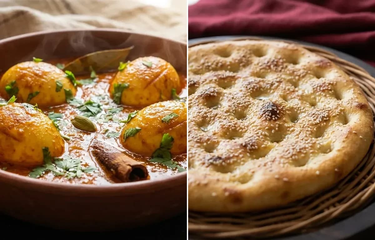 Kashmiri Egg Curry with Kashmiri Girda