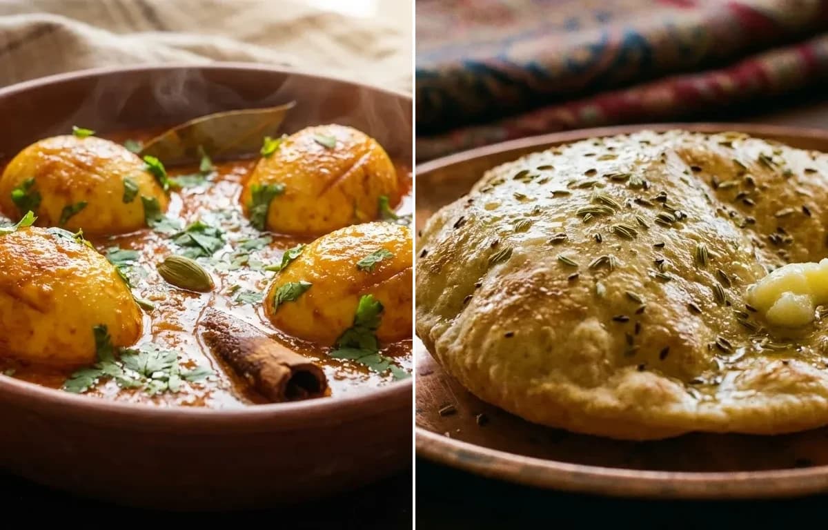 Kashmiri Egg Curry with Kashmiri Roti