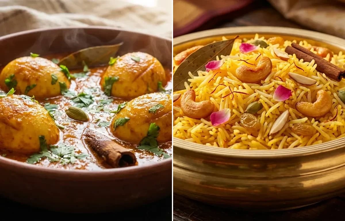 Kashmiri Egg Curry with Kesar Pulao