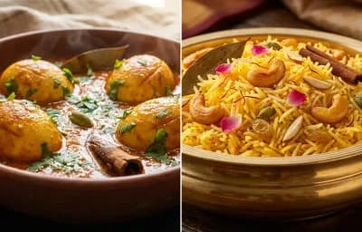 Kashmiri Egg Curry with Kesar Pulao