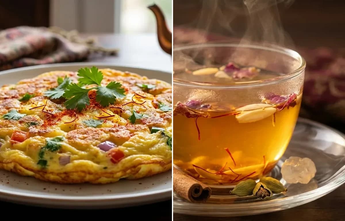 Kashmiri Omelette with Kahwa