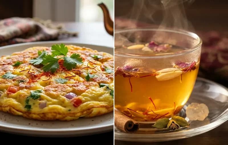 Kashmiri Omelette with Kahwa