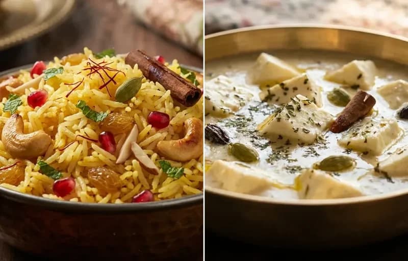 Kashmiri Pulao with Chaman Qaliya
