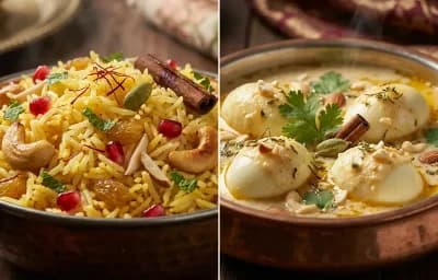 Kashmiri Pulao with Egg Korma