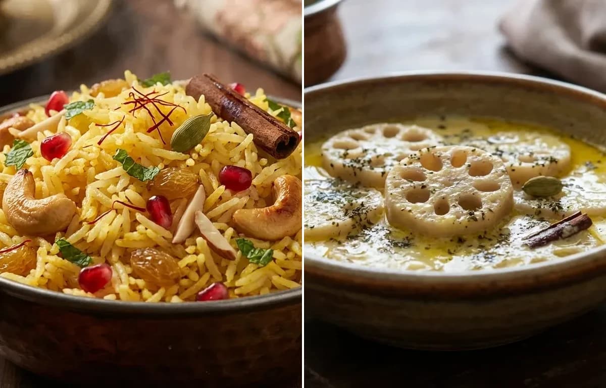 Kashmiri Pulao with Nadru Yakhni