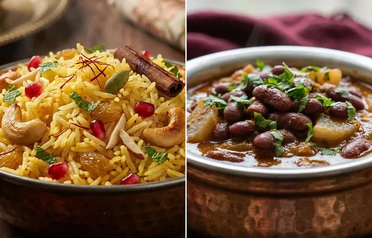 Kashmiri Pulao with Rajma Gogji