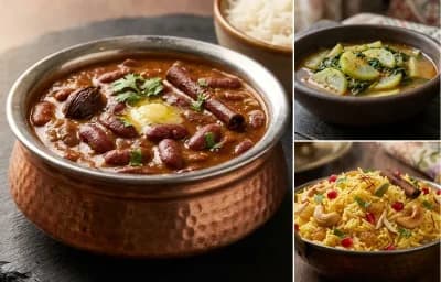 Kashmiri Rajma with Monji Haak and Kashmiri Pulao