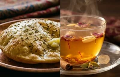 Kashmiri Roti with Kahwa