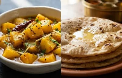 Kath Aloo Bhaji with Roti